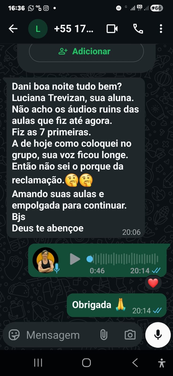 Depoimento da Luciana Trevizan - amando as aulas